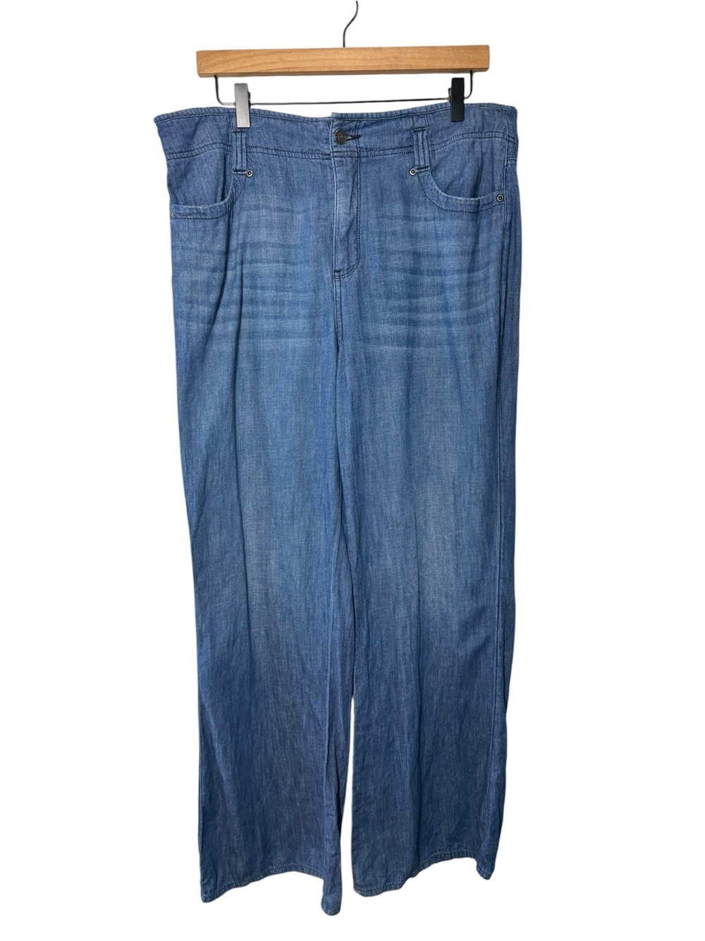 NYDJ Blue Theresa Wide Leg Lightweight Jeans Size 14